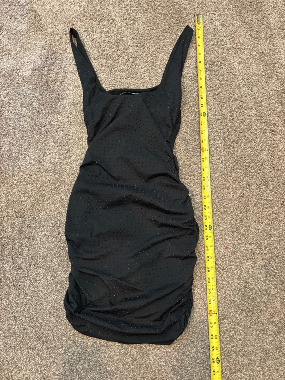Zara Black Sleeveless Ruched Mini Dress